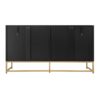 Carved 4 Door Sideboard, Sideboard Buffet Cabinet With Storage, Modern Coffee Bar Cabinet With Adjustable Shelf For Living Room, Dining Room, Kitchen - Black - Image 8
