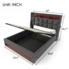 Queen Size Upholstered Platform Bed With A Hydraulic Storage System, LED And USB Charging (Without Mattress) - Gray - Image 23