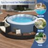 Spa Surround Spa Frame Patio Rattan Sofa Set With Storage Spaces, Mini Sofa And Comfortable Cushion For Patio, Backyard - Beige - Image 7