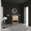Modern 24" Freestanding Bathroom Vanity With Ceramic Sink And Soft Closing Doors - Oak - Image 4