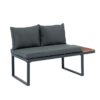 4 Piece L-Shaped Patio Wicker Outdoor 5 Seater Sectional Sofa Seating Group Conversation Sets With Side Table & Cushions - Dark Gray - Image 11
