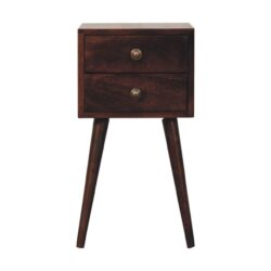Mini 2 Drawer Bedside Table - Walnut