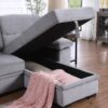 Kipling - Reversible Sleeper Sectional Sofa Chaise - Gray - Image 11