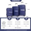 Hardshell Suitcase Double Spinner Wheels Pp Luggage Sets Lightweight Durable Suitcase With Tsa Lock, 3 Piece Set (20/24/28) - Navy - Image 3