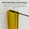 Frameless Folding Shower Doors For Bathtub - Brushed Gold - Image 4