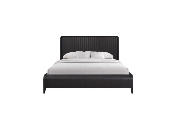 King Waterfall Panel Bed - Black