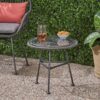 Petrichor - Outdoor Side Table With Tempered Glass And Steel Frame - Gray - Image 4
