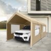 Carport, 10x20 Heavy Duty Portable Carport Garage Tent For Outdoor Storage Shelter - Khaki - Image 5
