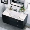 Marble Vanity Top With Undermount Sink And Backsplash, Sintered Stone - Carrara White - Image 5