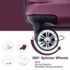 Luggage Set Of 5 Pieces, Expandable Hard Pc Luggage Set With Tsa Lock For Rotating Wheels, Lightweight Rolling Luggage - Wine Red - Image 8