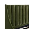 Aspen - Queen Vertical Tufted Modern Headboard Platform Bed Set - Olive Green - Image 13