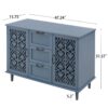 2 Door 3 Drawer Cabinet, American Furniture, Suitable For Bedroom, Living Room, Study - Blue - Image 3