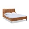 Aspen - Queen Vertical Tufted Modern Headboard Platform Bed Set - Caramel Tan Brown - Image 3