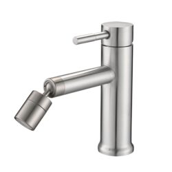 Bathroom Faucet With 2 Mode Functionality And 360 Degree Rotating Aerator Stainless Steel - Brushed Nickel