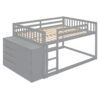 Full Over Full Bunk Bed With 4 Drawers And 3 Shelves - Gray - Image 10