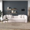 Mason - Mid-Century Modern Luxury Tight Back Curvy Couch - White - Image 6