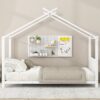 Twin Size Metal House Platform Bed - White - Image 9