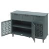 3 Door 3 Drawer Cabinet, American Furniture, Suitable For Bedroom, Living Room, Study - Dark Green - Image 14