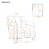 Modern Minimalist Leisure Armchair With L Shaped Armrests For Living Room - White - Image 20