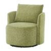 360° Swivel Chair, Accent Barrel Armchair, Upholstered With Curved Design - Green - Image 12