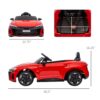 Aosom - Kids Ride On Car, 12V Licensed Audi Rs E-Tron Gt 3.1 Mph Electric Car For Kids, Ride-On Toy For Boys And Girls With Remote Control, 4 Wheels With Suspension, Horn, Music, Lights - Red - Image 7