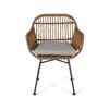 Outdoor Rattan Accent Chair With Metal Legs - Beige - Image 5