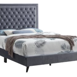 Queen Bed Classic Design - Gray