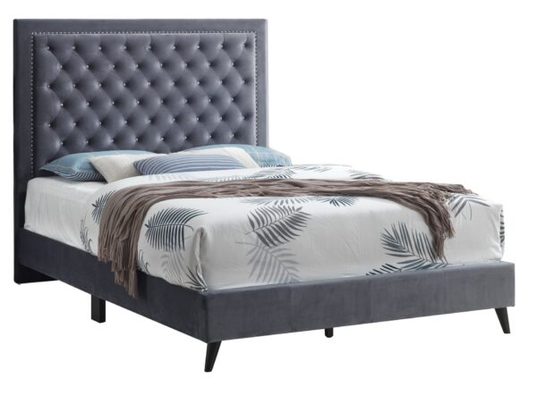Queen Bed Classic Design - Gray