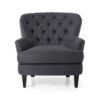 Enchante, Living Room Set With Tufted Back Club Chair And Ottoman - Gray - Image 5
