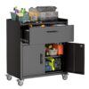 Rolling Metal Tool Storage Cabinet, Lockable Garage Storage Cabinet, Locking Metal Storage Cabinet With Wheels, Rolling Tool Chest, Assembly Required - Black - Image 4