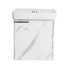 Wall Mounted Bathroom Vanity With Ceramic Sink And Storage Cabinet - Carrara White - Image 12