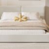 Queen Size Upholstered Platform Bed, Grounded Bed With Solid Frame - Beige - Image 14