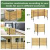 Goodyo - Outdoor Privacy Screen Cedar Wood And Aluminum Frame Fence For Pool Equipment And Trash Can Enclosures - Black / Natural - Image 4