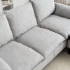 Convertible Combination Sofa, Sofa L Shaped, Sofa With Footstools With Storage Sofa For Living Room, 3 Seater Combination Sofa - Beige - Image 5