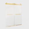 Frameless Double Sliding Soft-Close Shower Door, 3 / 8" Thick SGCC Tempered Glass Door - Brushed Gold - Image 10