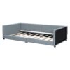 Queen & Twin Long Size Upholstered Platform Bed, Mother & Child Bed - Gray - Image 7