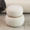 Snowman Stool With Greig Plush Cushion, Playful And Cute Design For Any Space - White - Image 2