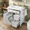 Bathroom Vanity With Top Sink, Modern Bathroom Storage Cabinet & 2 Drawers And A Tip-Out Drawer, Single Sink Bathroom Vanity - White - Image 6