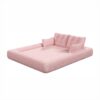 Human Dog Bed, Lazy Sofa Couch, Multifunctional Foldable Sofa Bed, 3 In 1 Teddy Fabric Sleeper Sofa Bed For Living Room Guest Bed, Playroom - Pink - Image 16