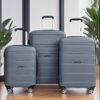 Hardshell Suitcase Spinner Wheels Pp Luggage Sets Lightweight Durable Suitcase With Tsa Lock, 3 Piece Set (20/24/28) - Gray - Image 2