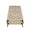 Modern Freestanding Rattan 3 Door Shoe Rack Storage Cabinet For Entryway - Natural Particle Board - Image 17