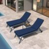 Outdoor Lounge Chairs (Set of 2), Cushion Replacement Patio Funiture Seat Cushion Chaise Lounge Cushion - Navy Blue - Image 6