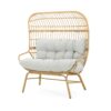 Palos - Outdoor Wicker Loveseat - Light Brown - Image 2