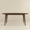 Ada - Mid-Century Modern Style Oval Dining Table - Brown - Image 3