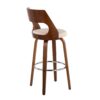 Cecina - Mid-Century Modern Barstool With Swivel (Set of 2) - Walnut / Cream - Image 4