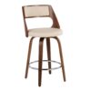 Cecina - Mid-Century Modern Counter Stool With Swivel (Set of 2) - Walnut / Cream - Image 2