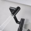 Modern Brass Bathroom Sink Faucet With Spray Function, Temperature Display & 360 Degree Rotary - Matte Black - Image 8