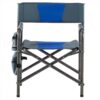 Padded Folding Outdoor Chair With Storage Pockets, Lightweight Oversized Directors Chair For Indoor, Outdoor Camping, Picnics And Fishing - Blue / Gray - Image 17