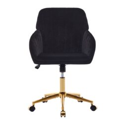 Adjustable Office Chair, Ergonomic Swivel Chair Velvet, Comfortable For Long Sitting - Black