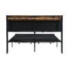 Modern Queen Bed Frame With LED Lights, Storage Drawers, USB & Charging StationUpholstered Headboard, & Iron - Gray - Image 6